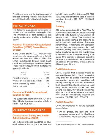 Page 5: OSHA has promulgated the Final Rule for Powered Industrial Truck Operator Training