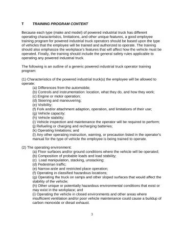 Page 3: TRAINING PROGRAM CONTENT