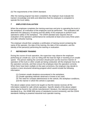 Page 4: (3) The requirements of the OSHA Standard.