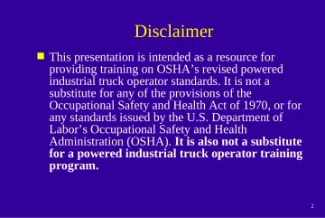Slide 2: Disclaimer