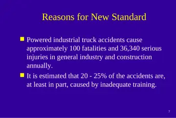 Slide 7: Reasons for New Standard