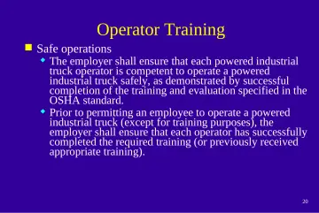 Slide 20: Operator Training
