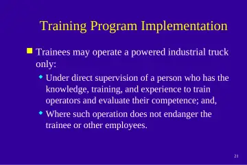 Slide 21: Training Program Implementation