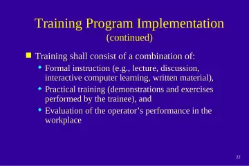 Slide 22: Training Program Implementation