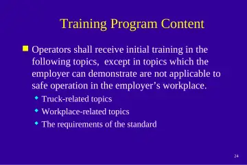 Slide 24: Training Program Content