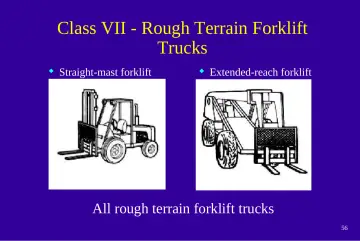 Slide 56: Class VII - Rough Terrain Forklift Trucks