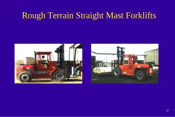 Slide 57: Rough Terrain Straight Mast Forklifts