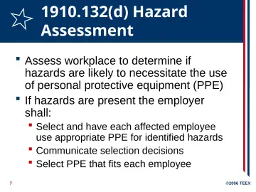 Slide 7: 1910.132(d) Hazard Assessment