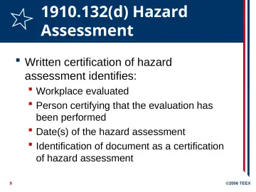 Slide 9: 1910.132(d) Hazard Assessment