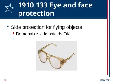 Slide 15: 1910.133 Eye and face protection