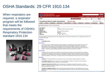 Slide 4: OSHA Standards: 29 CFR 1910.134