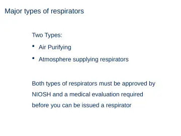 Slide 11: Major types of respirators