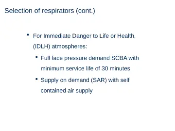 Slide 17: Selection of respirators (cont.)