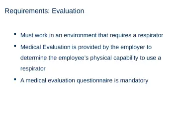 Slide 19: Requirements: Evaluation