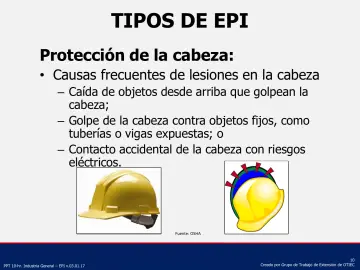 Slide 10: Protección de la cabeza: