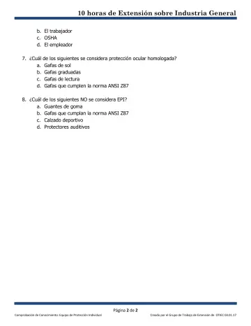 Page 2: 10 horas de Extensión sobre Industria General