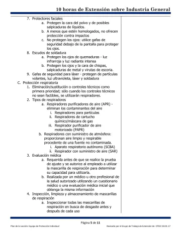 Page 5: 7. Protectores faciales