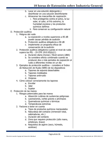Page 6: b. Lavar en una solución detergente y desinfectar en una solución desinfectante