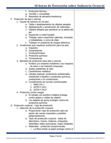 Page 7: f. Protección térmica
