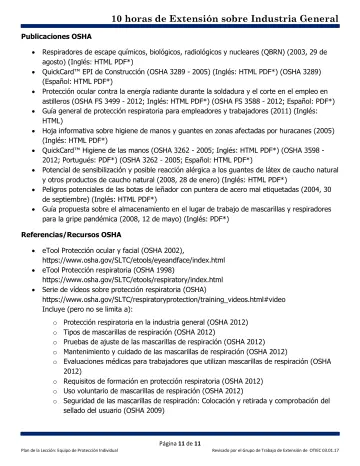 Page 11: Publicaciones OSHA