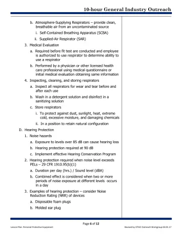 Page 6: b. Atmosphere-Supplying Respirators – provide clean, breathable air from an uncontaminated…
