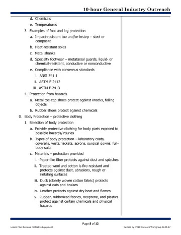 Page 8: d. Chemicals