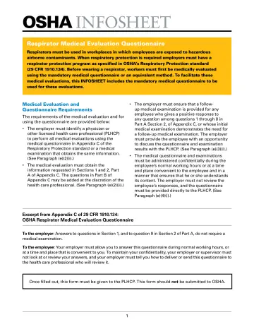Page 1: OSHA INFOSHEET