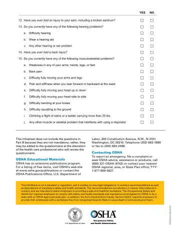 Page 5: 12. Have you ever had an injury to your ears, including a broken eardrum?