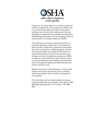 Page 2: Employers are responsible for providing a safe and healthy workplace for their employees. …