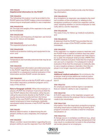 Page 18: Supplemental information for the PLHCP.