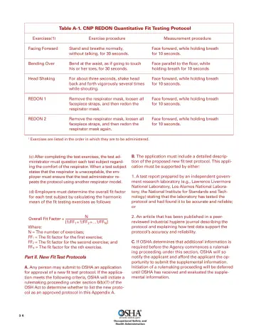 Page 38: Table A-1. CNP REDON Quantitative Fit Testing Protocol