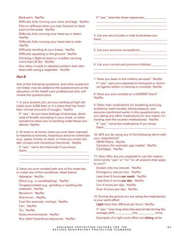Page 43: Back pain: Yes/No