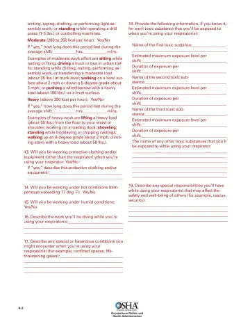 Page 44: writing, typing, drafting, or performing light assembly work; or standing while operating…