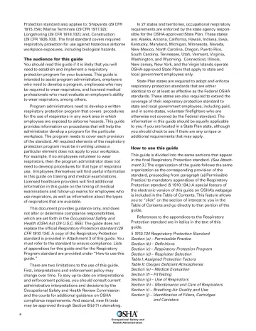 Page 8: Protection standard also applies to: Shipyards (29 CFR 1915.154); Marine Terminals (29 CFR…