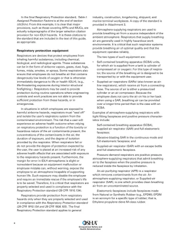 Page 10: In the final Respiratory Protection standard, Table I: Assigned Protection Factors is at…