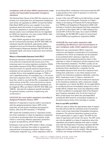 Page 21: compliance with all other OSHA requirements under routine and reasonably foreseeable…
