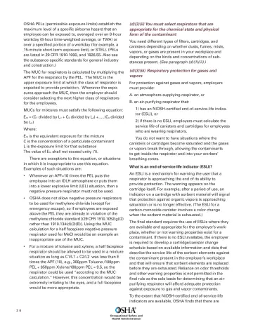 Page 22: OSHA PELs (permissible exposure limits) establish the maximum level of a specific airborne…