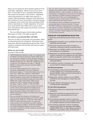 Page 25: Respiratory hazards in your workplace have been
