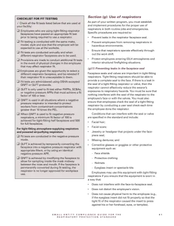 Page 43: Employees who are using tight-fitting respirator