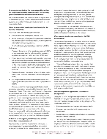 Page 47: Is voice communication the only acceptable method for employees in the IDLH environment…
