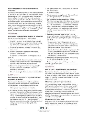 Page 50: Who is responsible for cleaning and disinfecting respirators?