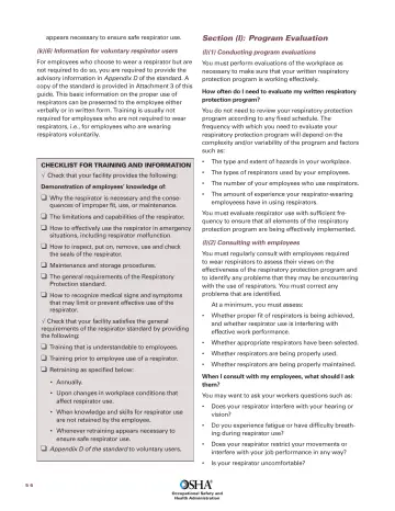 Page 58: Why the respirator is necessary and the conse-
