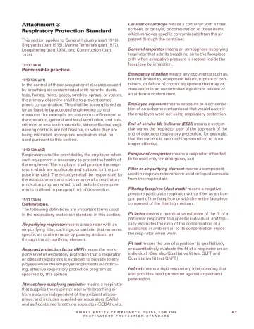 Page 69: Attachment 3 Respiratory Protection Standard