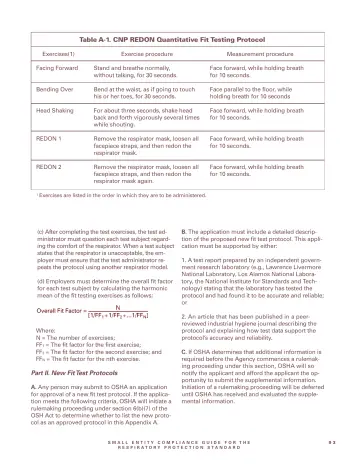 Page 95: Table A-1. CNP REDON Quantitative Fit Testing Protocol