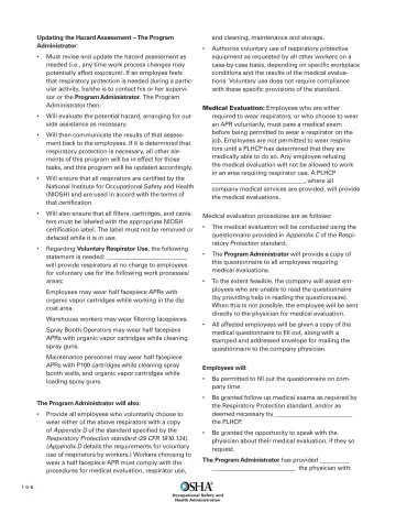 Page 108: Updating the Hazard Assessment – The Program