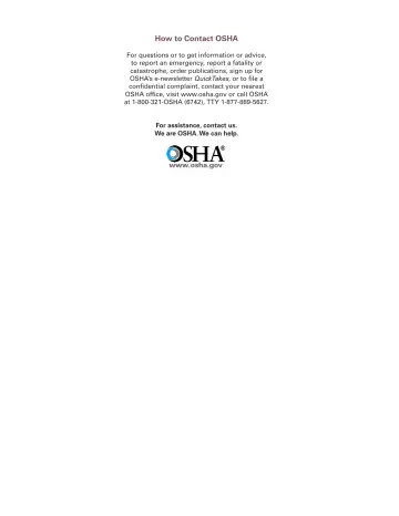 Page 123: How to Contact OSHA