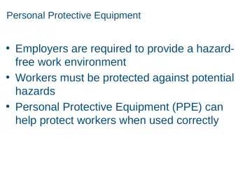 Slide 3: Personal Protective Equipment