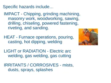 Slide 20: Specific hazards include…