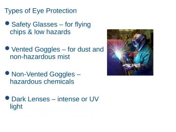 Slide 23: Types of Eye Protection