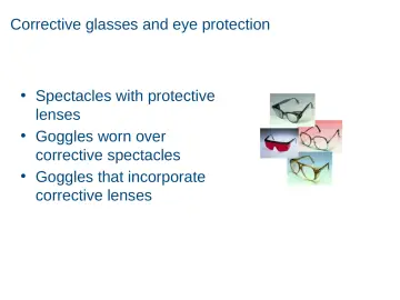 Slide 24: Corrective glasses and eye protection